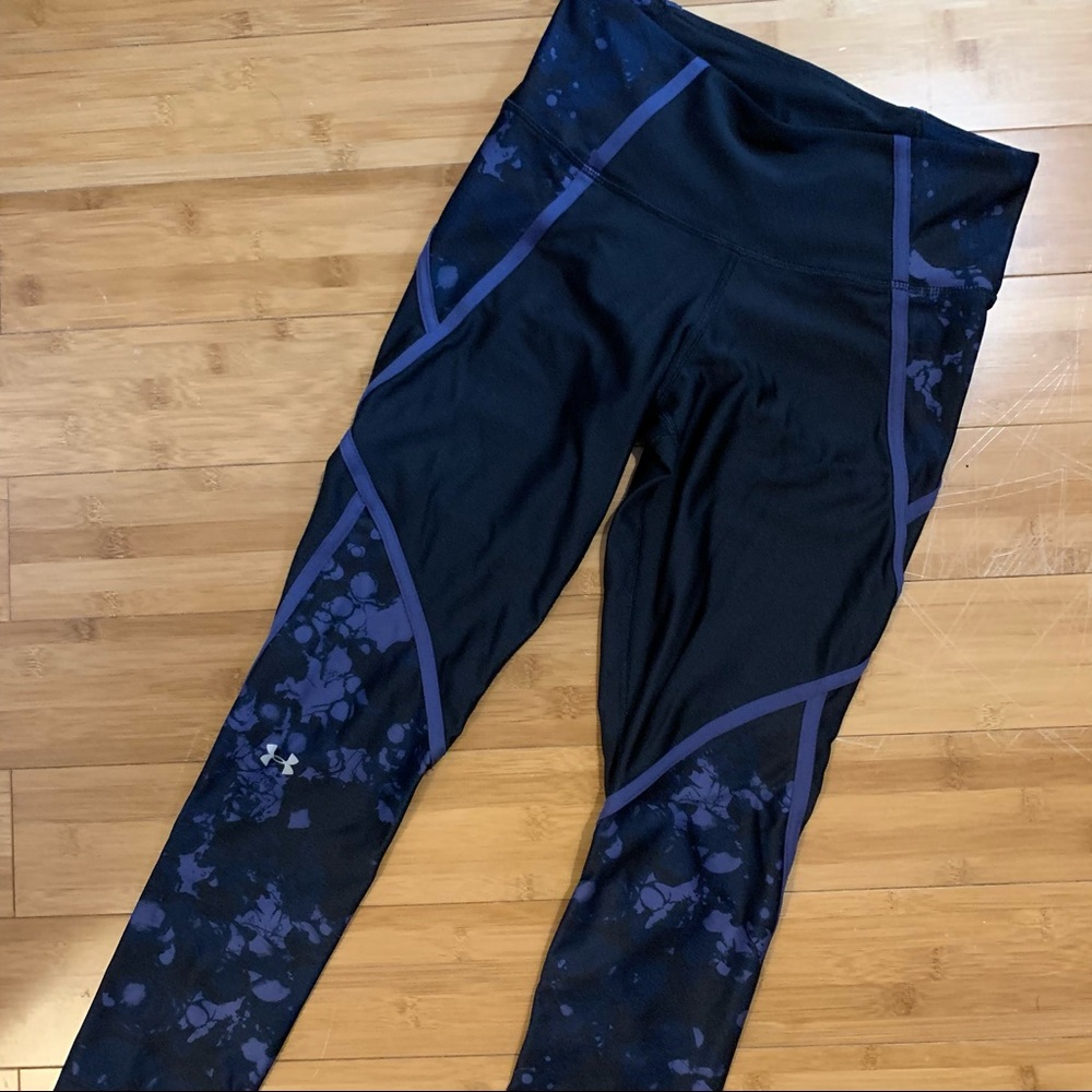 Under Armor Blue Floral Leggings - Picture 2 of 4